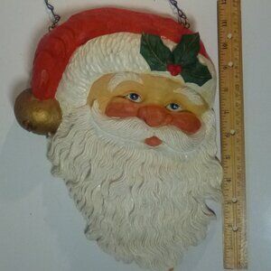 Vintage Styrofoam Classic Santa Face Christmas Holiday Wall Art